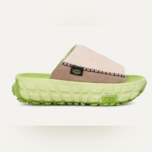 [USW10/USM9]UGG Unisex’s Venture Daze Slide Sandal Lime Green and Beige
